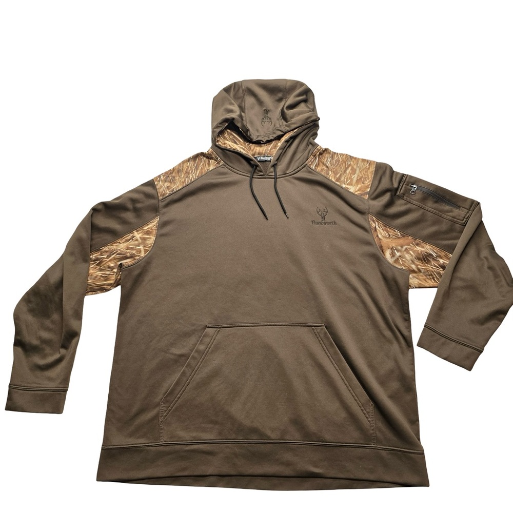 Huntworth Camo‎ Hoodie XL Hunting Pullover Fleece Green